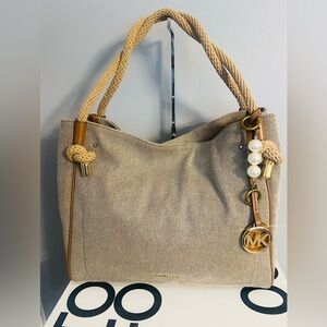 Michael Kors Brown Shoulder Bag with Gold Chain